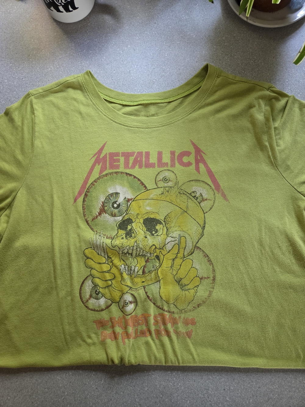 Vintage Metallica Graphic Tee in Lime Green